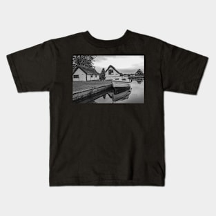 Boat and boat house on the River Bure Kids T-Shirt